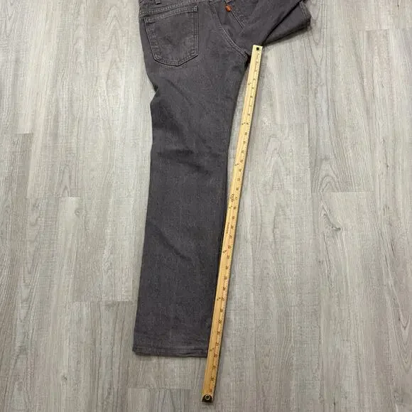 Vintage Levis 575 Jeans Men's 32x32 Gray Black 80s Orange Tab USA Made Western
